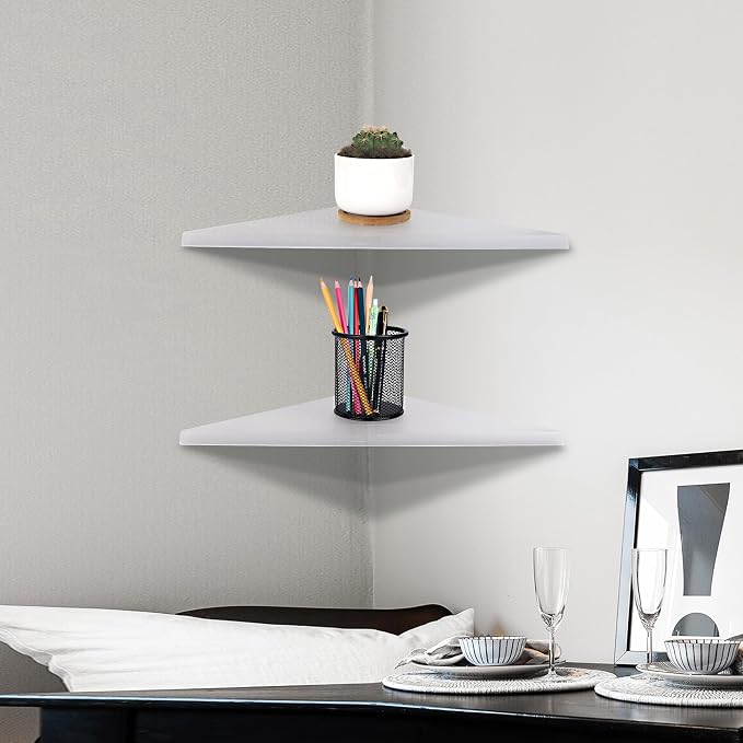 evron Corner Mounting Shelf Set of 2 – Easy to Install Floating Wall Shelves - Image 2