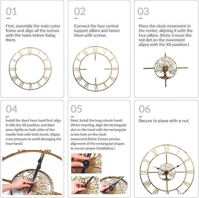 40 Inch Large Wall Clock for Living Room – Bronze Metal Clock - Image 5