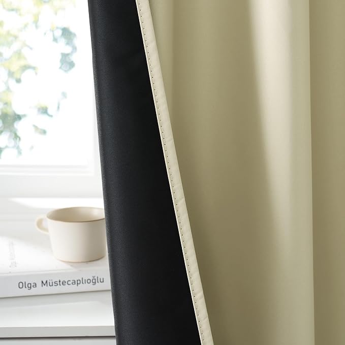 RYB HOME 100% Blackout Basement Curtains 36 inches Long, Heat & UV Blocking - Image 4