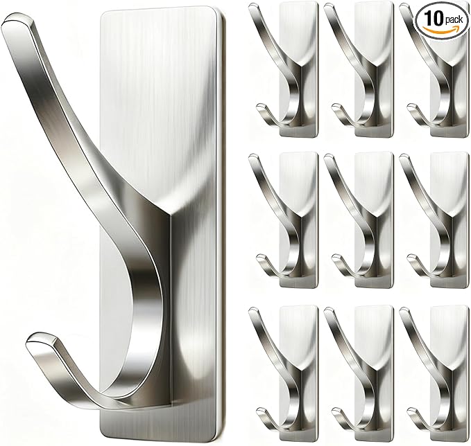 pickpiff Brushed Nickel Self Adhesive Coat Hooks by pickpiff