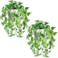 Artificial Hanging Potted Plants Set of 2, Fake Eucalyptus Vine Plant by Unknown