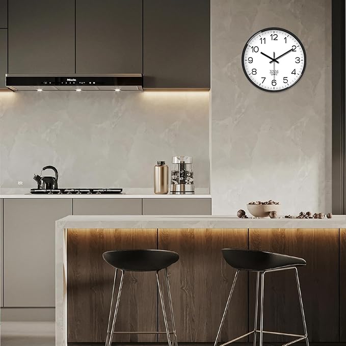 XNM Minimalist Wall Clocks Battery Operated 12 Inch Classic White Analog Wall - Image 4