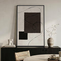 Framed Modern Black and White Neutral Abstract Wall Art, Contemporary by Cuspin