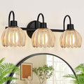 Bathroom Light Fixtures, 3-Light Black Vanity Light by Meybiok
