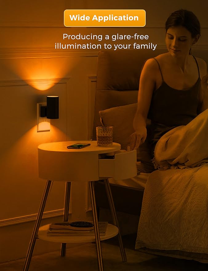 L LOHAS LED Night Light, Amber Nightlight, Dimmable Night Light, Light Sensor - Image 6