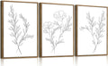 KISSFOX 3 Piece Framed Wall Art Botanical Wall Decor Floral Pictures Wildflower by KISSFOX