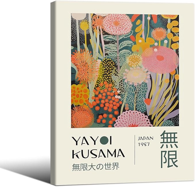 Abstract Yayoi Kusama Posters Japanese Wall Art Vintage Tokyo Aesthetic Prints by Unknown