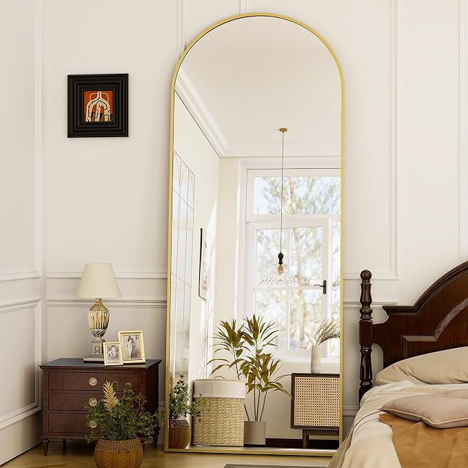 GLSLAND-21x64 inch Full Length Mirror-Aluminum Alloy Frame-Arch Mirror Full - Image 3