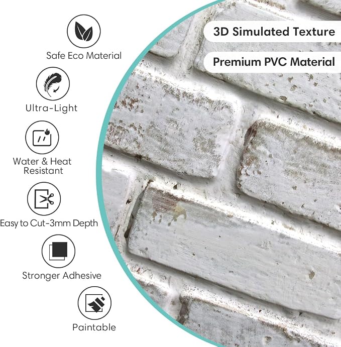 Commomy 3D Faux Brick Peel and Stick Tiles - Image 4