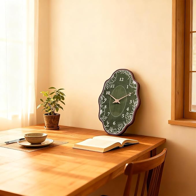 Mid Century Retro Irregular Shape Wall Clock, Silent Non-Ticking Battery - Image 8