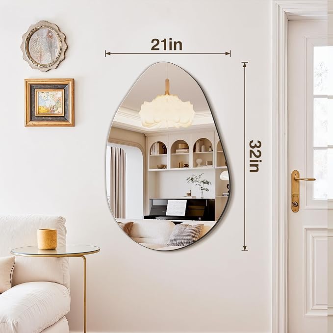 FICTOR Irregular Asymmetrical Wall Mirror, Living Room, Dining Room - Image 2