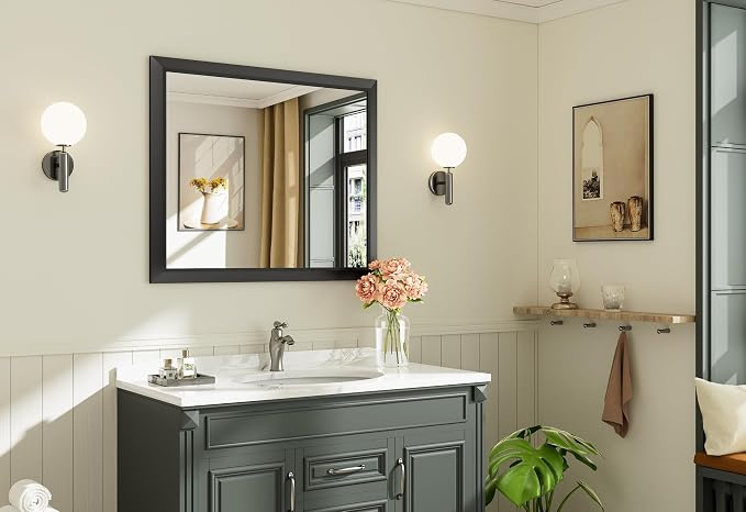 Briivue 36x30 Inch Black Bathroom Mirror - Image 9