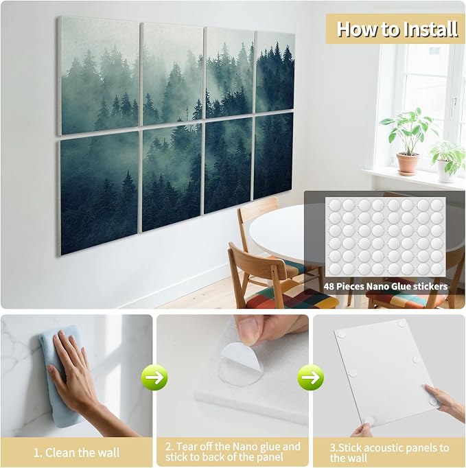 Art3d Soundproof Wall Panels 48"x32", Sound Absorbing Decorative Wall Panels - Image 7