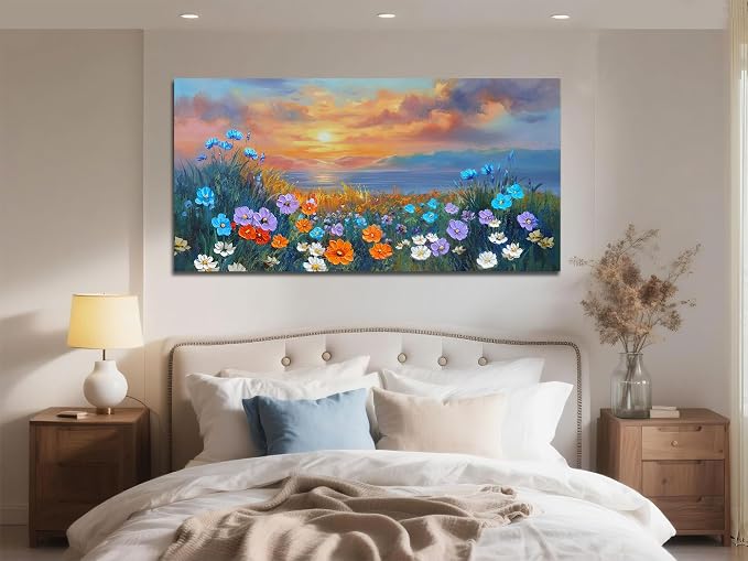 Ardemy Landscape Wall Art for Living Room Extra Large Wildflower Pictures Wall - Image 5