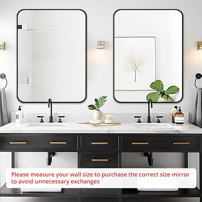 Fabuday Black Bathroom Mirror for Over Sink - Image 2