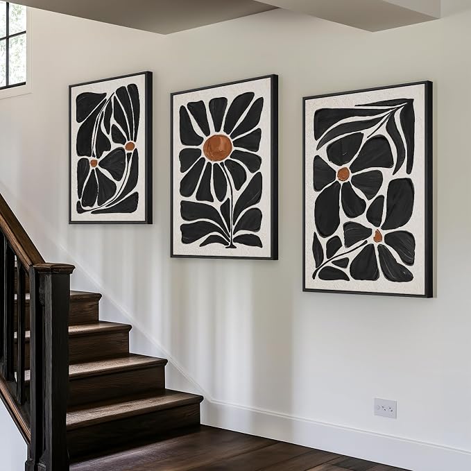 Large Framed Boho Floral Wall Art - Image 2