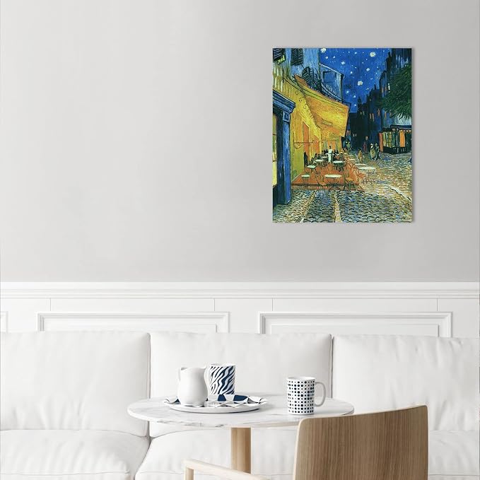 Van Gogh Canvas Wall Art: Café Terrace at Night Oil Painting Picture - Image 6