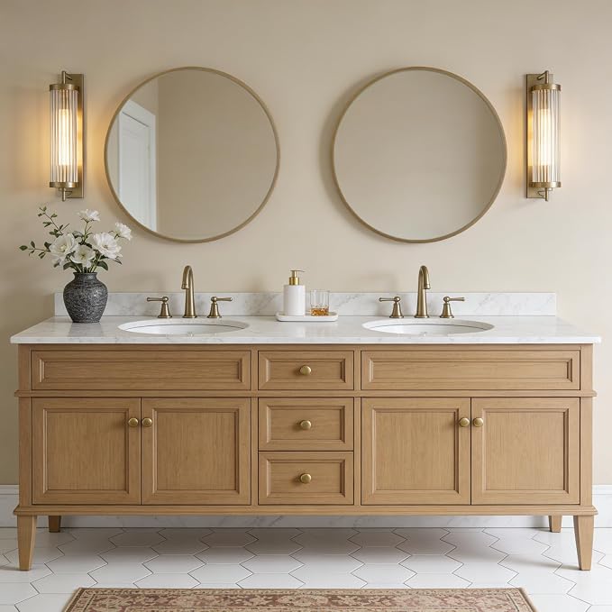 WallBeyond Round Wood Mirror 28" Circle Wall Mirror - Image 4
