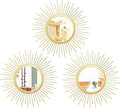 3 Set Sunburst Mirrors for Wall Decorative Metal Mirrors Small Mirror Sets by Cityelf