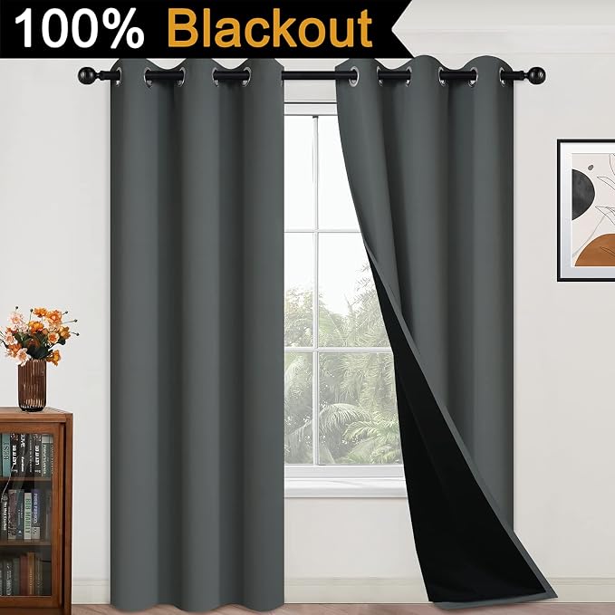 Yakamok 84 Inch Length 100% Blackout Curtains - Image 2