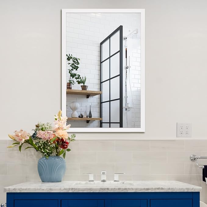 BOMINICA Rectangular Wall Mirror 24” x 36” Bathroom Mirror Framed Wall Mirror by BOMINICA