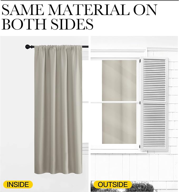 NICETOWN Living Room Curtains, 1 Pair, 70 x 84-inch, Home Decorations Thermal - Image 5