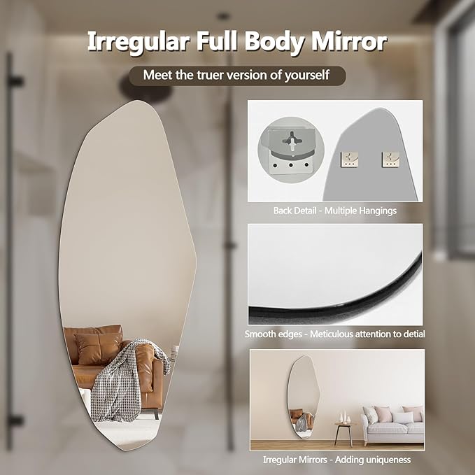 Irregular Full Length Mirror, Asymmetrical Wall Mirrors - Image 6