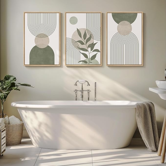 Framed Sage Green Boho Wall Art - Image 8