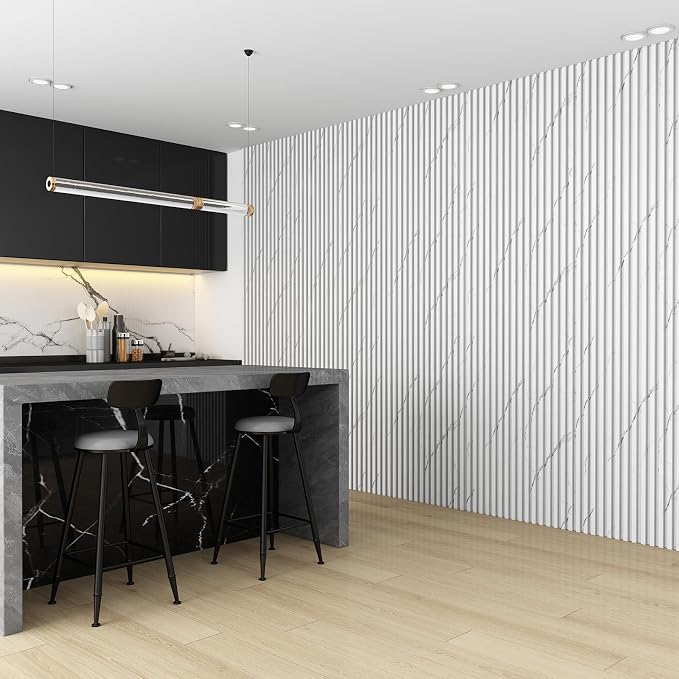 8-Pack WPC Wall Panels 118’’ x 6.1’’ 3D Slat Wall Panel Acoustic Wall Paneling - Image 4