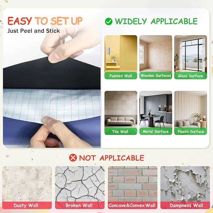 Arch Magnetic Wall Decal 39.3x17.5 Inch Magnetic Chalk Board Sticker Magnet - Image 5