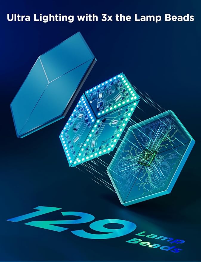 Govee Glide Hexagon Light Panels Ultra, RGBIC 3D Wall Lights - Image 4