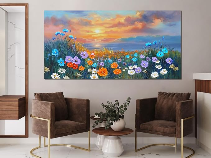 Ardemy Landscape Wall Art for Living Room Extra Large Wildflower Pictures Wall - Image 6