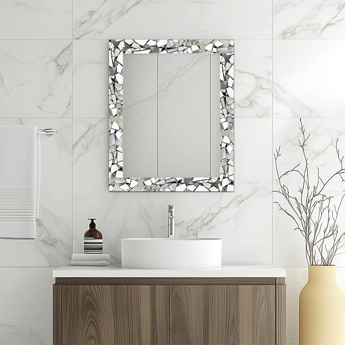 HOMETITUTE Wallpaper Border Peel and Stick Wall Decor PVC Mosaic Mirror Look - Image 3