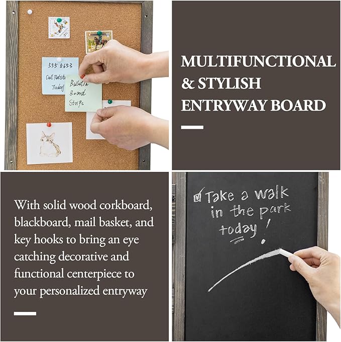 MyGift 3 Panel Wall Mounted Entryway Bulletin Board Combo Set - Image 2
