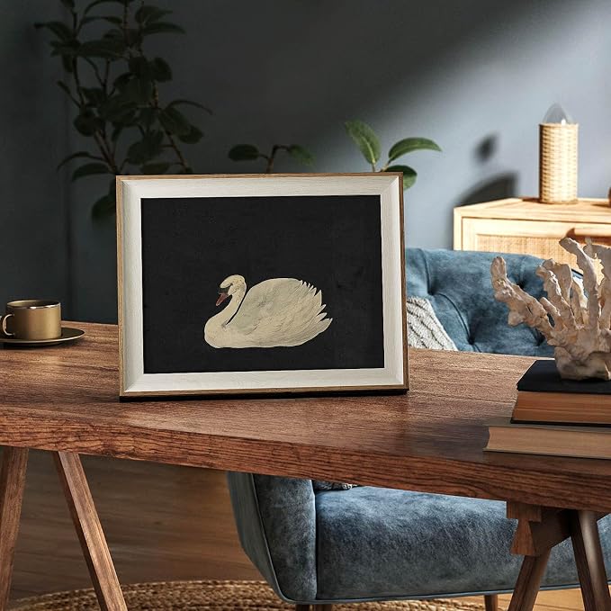 VIYYIEA Framed Wall Art for Living Room, Swan Art Canvas Prints, Vintage Home - Image 2