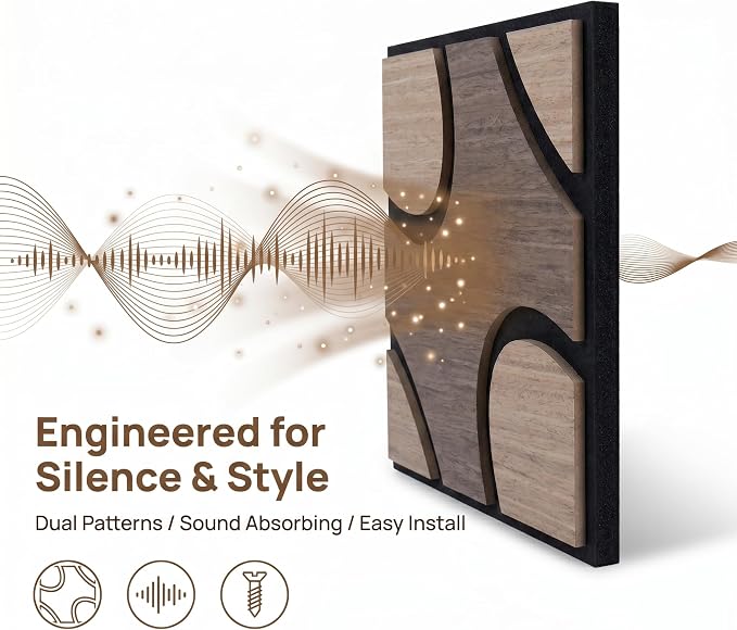 Acoustic Wood Slat Panels, 3D Fluted Wood Panel Sound Absorbing Panel - Image 5