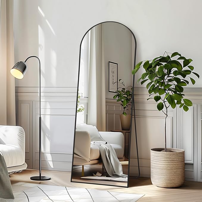 56"X18" Arched Full Length Mirror, Tempered Glass Full Body Mirror by MirrMuse