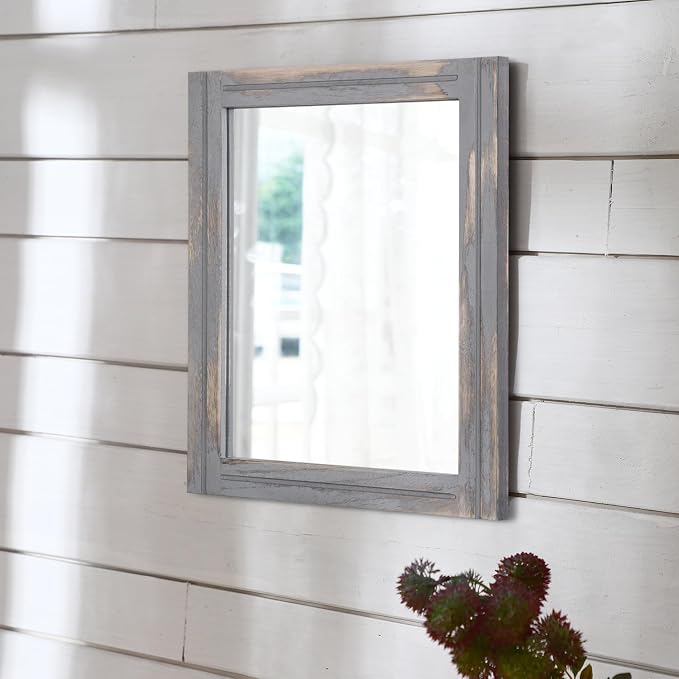 AAZZKANG Wood Framed Mirror Rectangular Rustic Wall Mirrors Decorative Large - Image 5