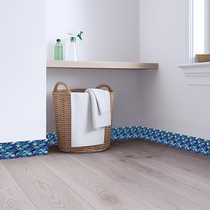 Blue Wave Wallpaper Border 196x4 Inch Peel and Stick Wall Border Self Adhesive - Image 4