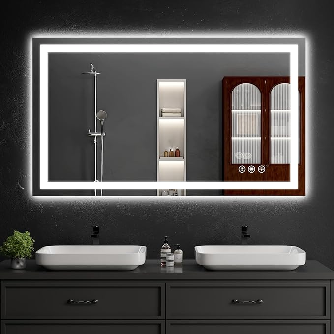 55"x30" LED Bathroom Mirror by WISSMILESHOME