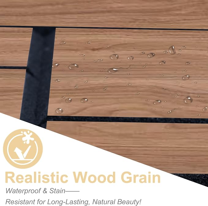 Mollywell Acoustic Panels, PVC Wood-Grain Decor, 12x12 Inch Carved Pattern - Image 2