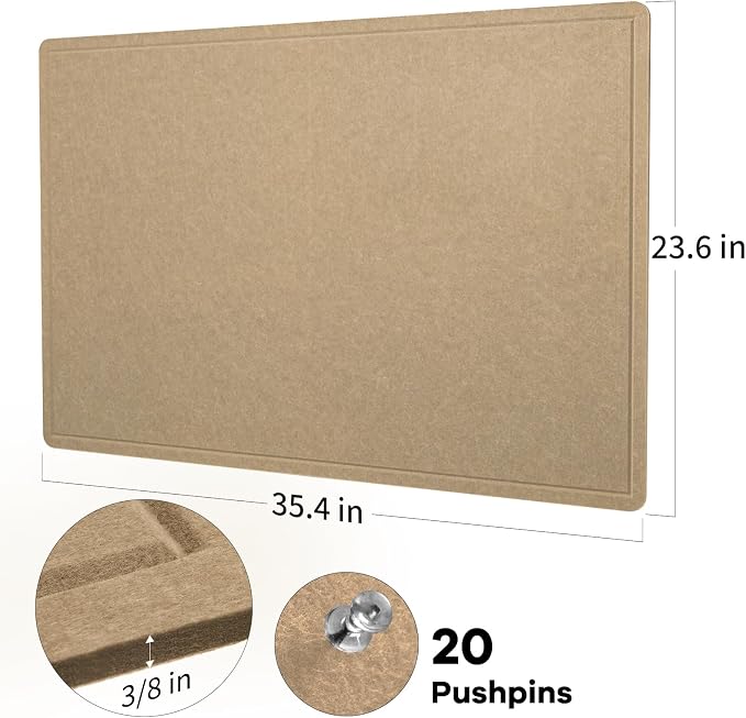 Bulletin Board, 36 x 24 inches Felt Board - Image 7