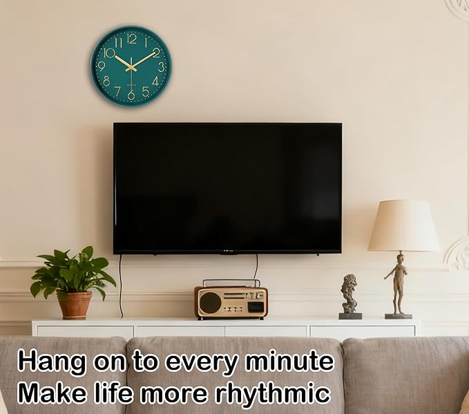 Silent Wall Clocks Battery Operated 8 Inch, Analog Wall Clock - Image 2