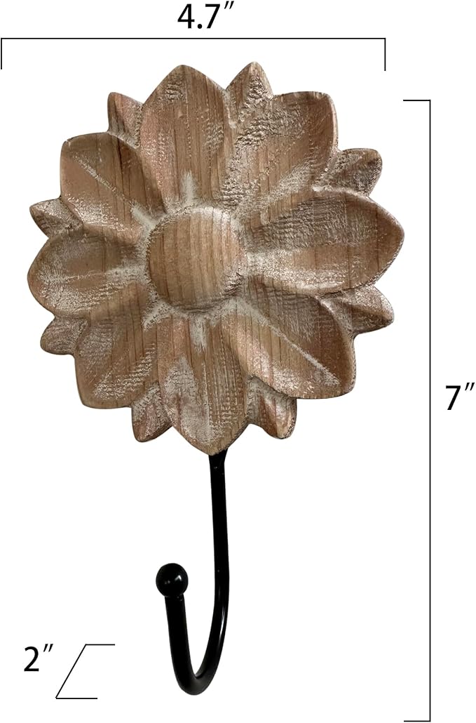 dwellington Flower Towel Hooks Decorative Hooks Hanger - Image 5
