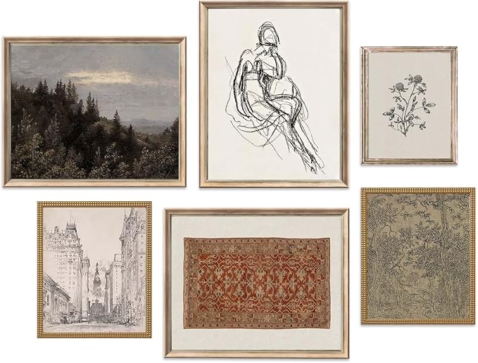 Vintage Eclectic Wall Art Prints Set of 6 Abstract Art Prints Retro Maximalist by SHEWANT+ART