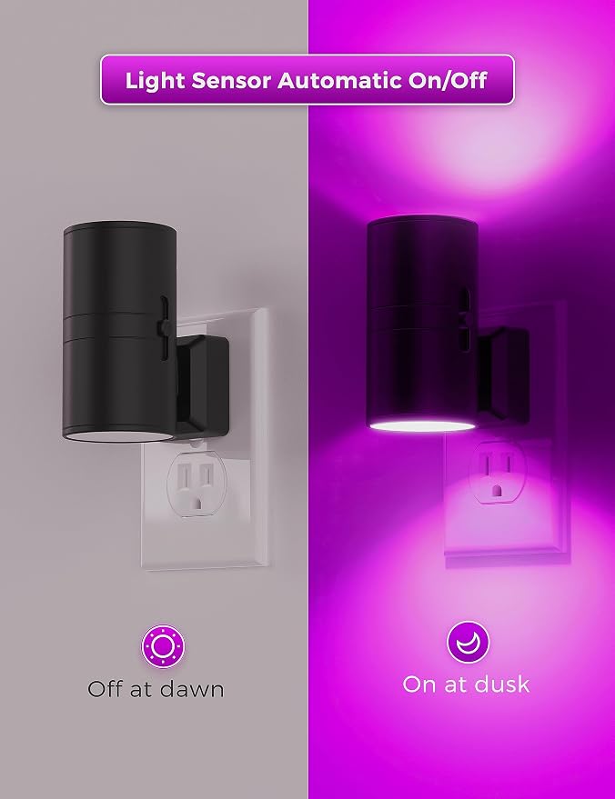 L LOHAS LED Purple Night Light, Night Lights Plug into Wall - Image 2