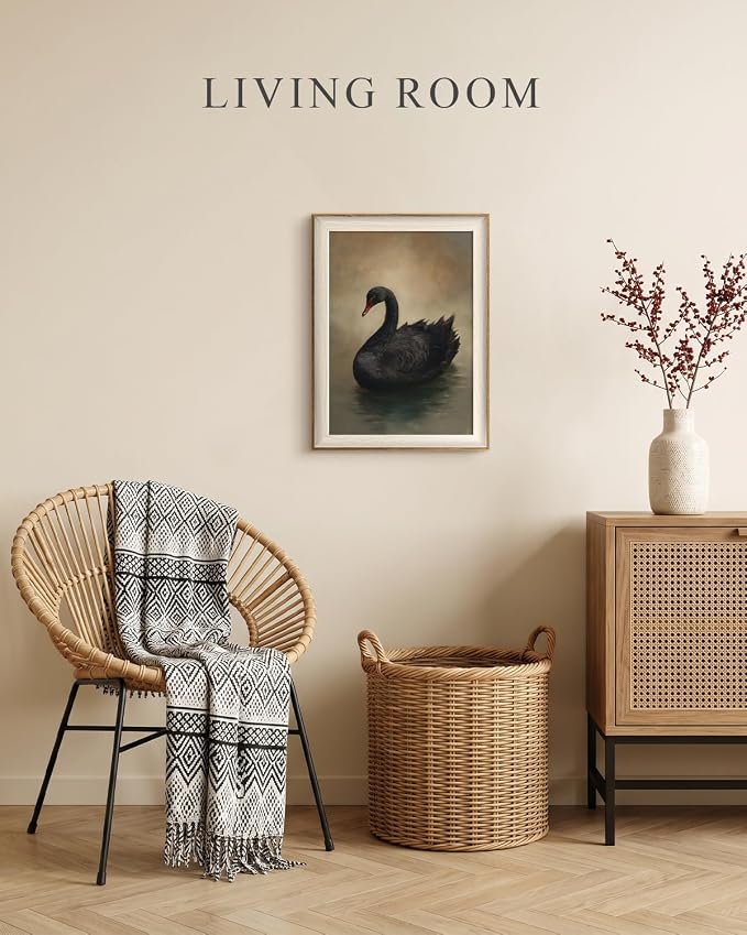 VIYYIEA Framed Wall Art for Living Room, Elegant Black Swan Canvas Prints - Image 4