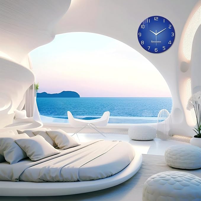 XNM Modern Minimalist Glass Wall Clocks Battery Operated 24 Inch Large Simple - Image 4