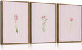 KISSFOX 3 Piece Framed Wall Art Wildflowers Wall Decor Botanical Canvas Art by KISSFOX