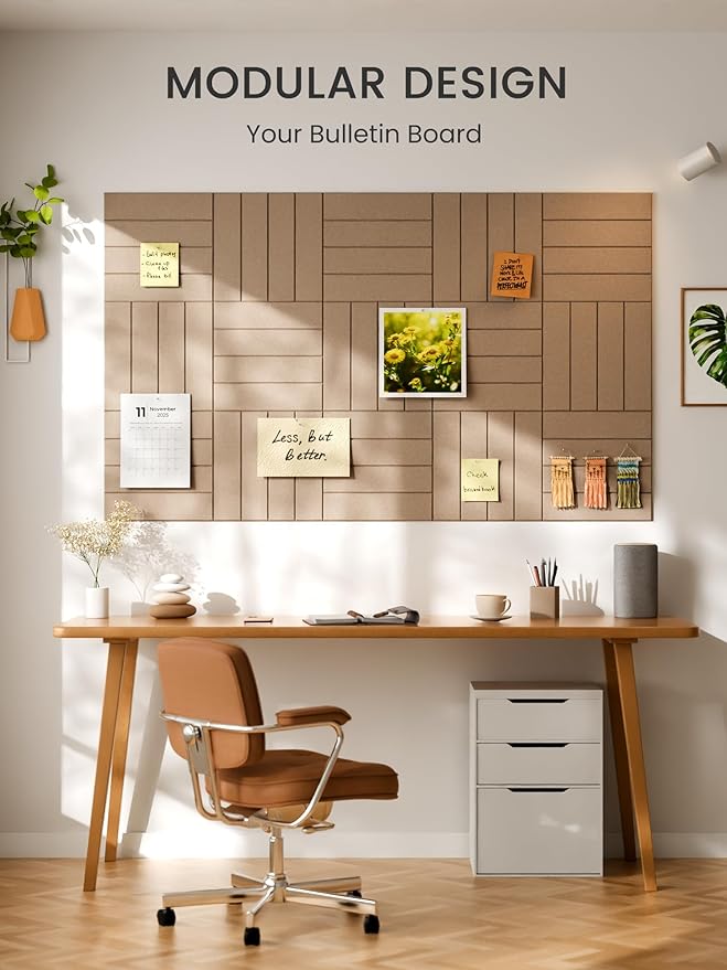 Bumusty Large Cork Board Alternative-48 x 36" Felt Bulletin Board Tiles - Image 6